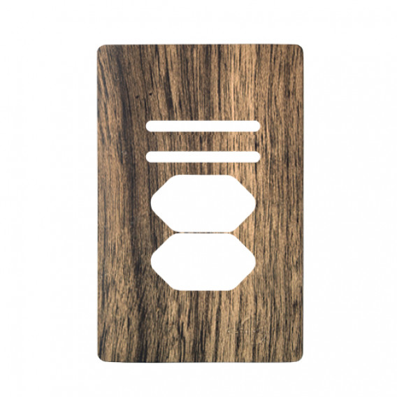 Placa p/ 2 Interruptores + 2 Tomadas (especial) - Novara Carvalho Placa p/ 2 Interruptores + 2 Tomadas (especial) - Novara Carvalho